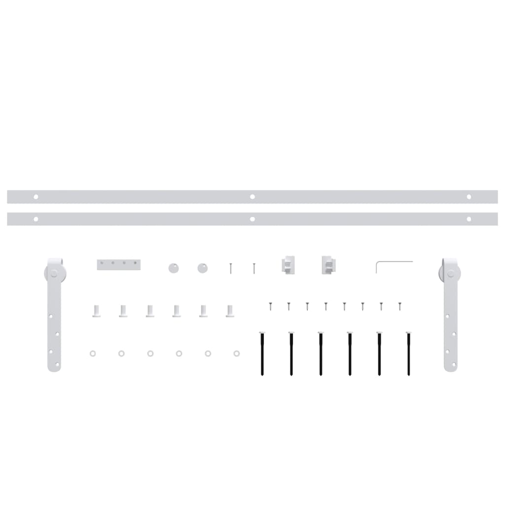 Kit Mini Anta Scorrevole in Acciaio al Carbonio Bianco 183 cm