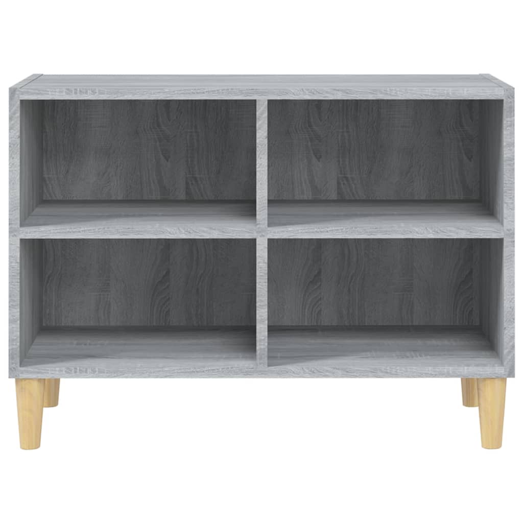 Mobile TV Gambe in Legno Massello Grigio Sonoma 69,5x30x50 cm