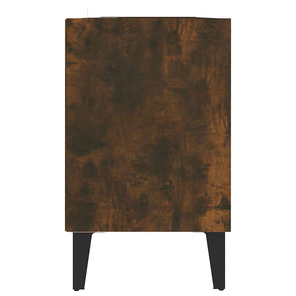 Mobile TV con Gambe in Metallo Rovere Fumo 103,5x30x50 cm
