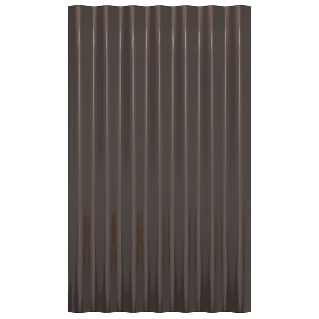 Pannelli Tetto 12pz Acciaio Verniciato Polvere Marrone 60x36 cm