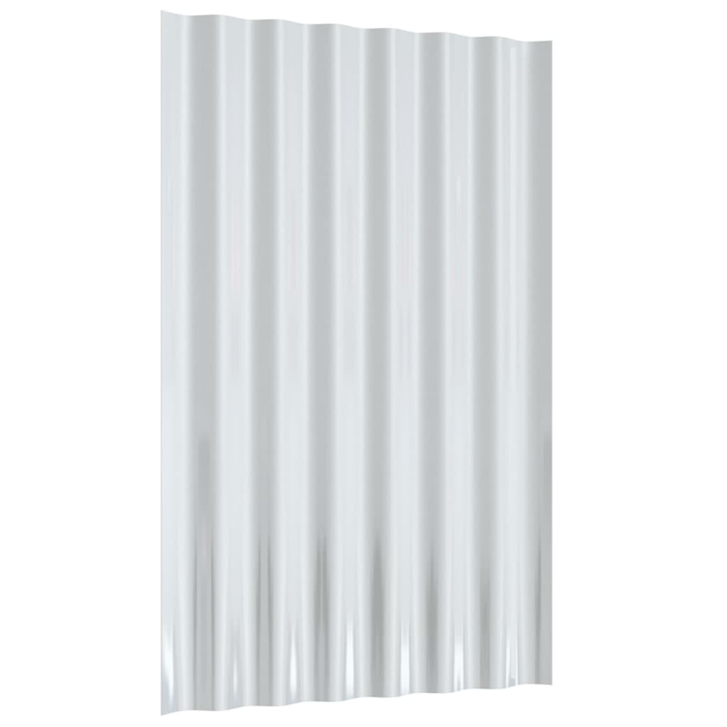 Pannelli Tetto 12pz Acciaio Zincato Argento 60x36 cm