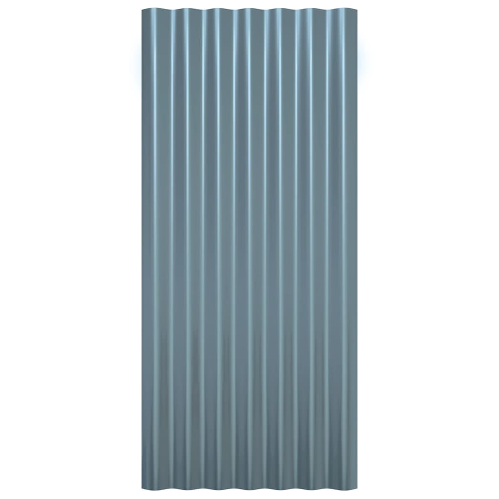 Pannelli Tetto 12pz Acciaio Verniciato a Polvere Grigio 80x36cm