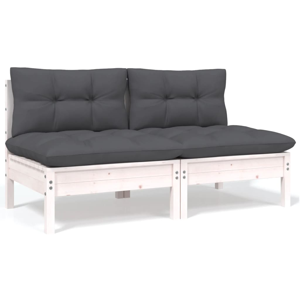 Set Salotto da Giardino 4 pz con Cuscini Legno Massello di Pino