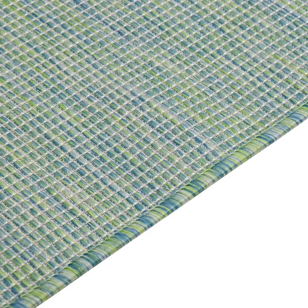Tappeto da Esterni a Tessitura Piatta 120x170 cm Turchese