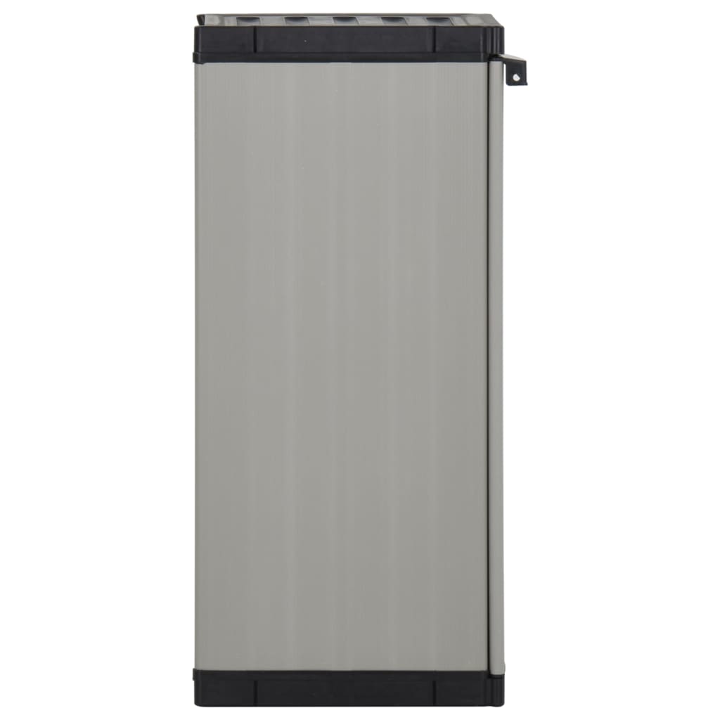 Armadietto da Giardino con 1 Ripiano Grigio e Nero 35x40x85 cm