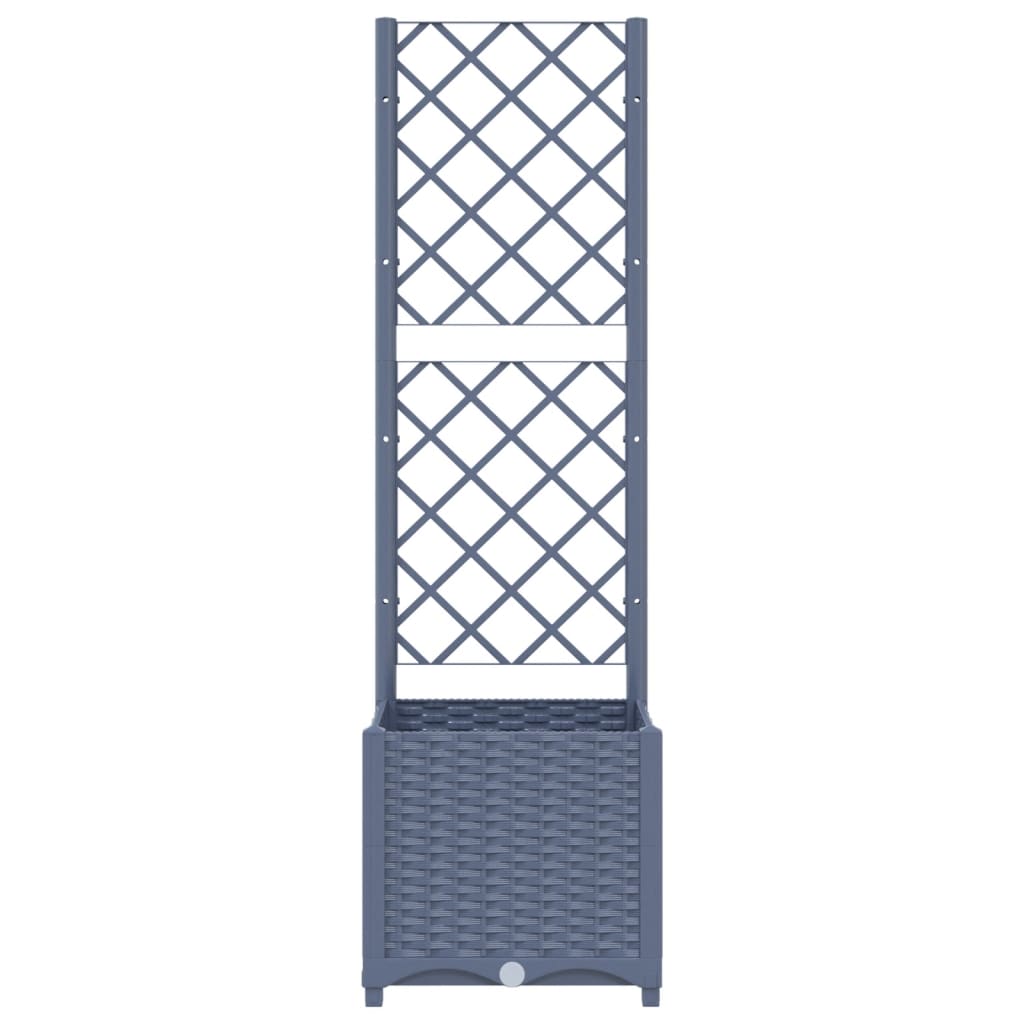 Fioriera da Giardino con Graticcio Grigio Blu 40x40x136 cm PP