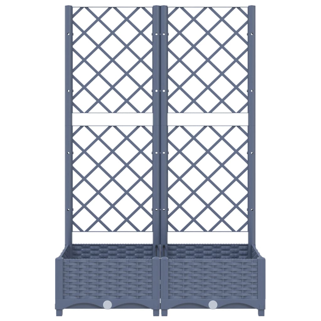 Fioriera da Giardino e Graticcio Grigio Blu 80x40x121,5 cm PP