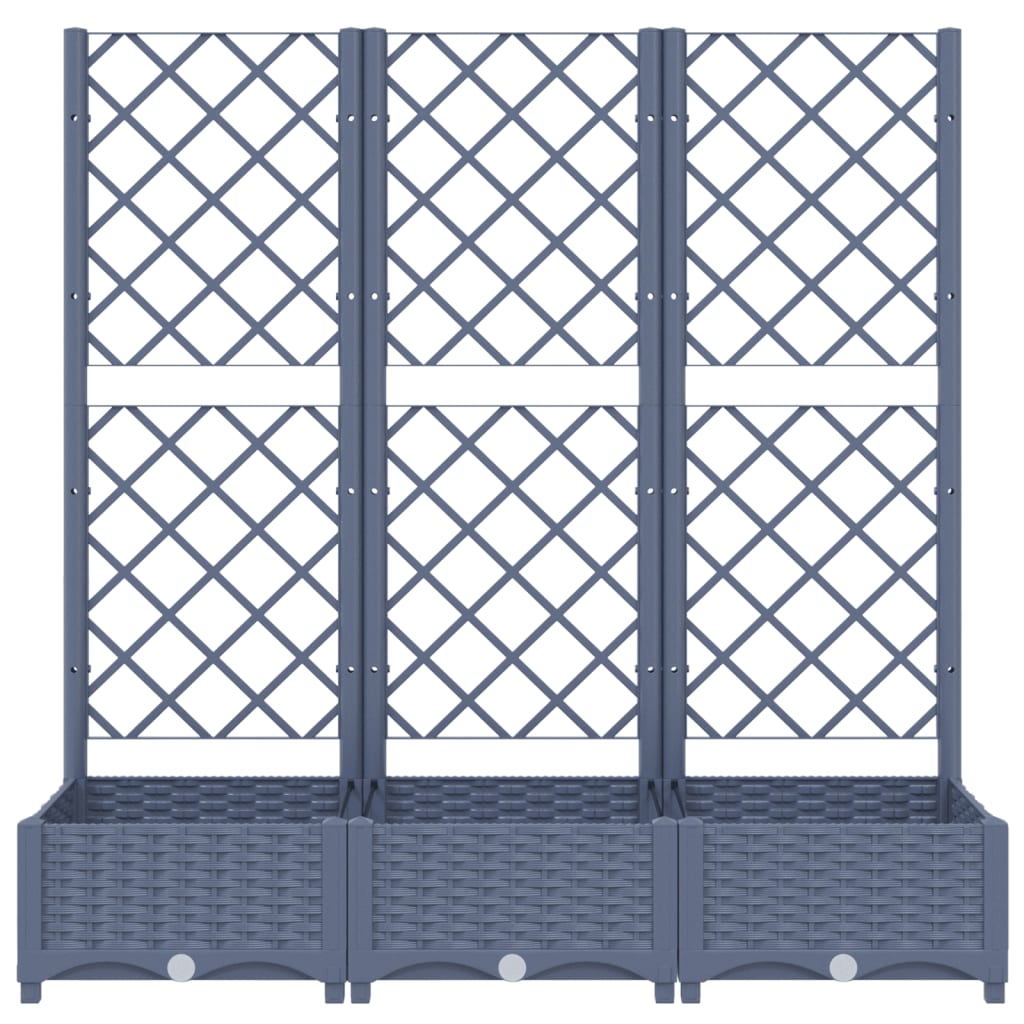 Fioriera da Giardino e Graticcio Grigio Blu 120x40x121,5 cm PP