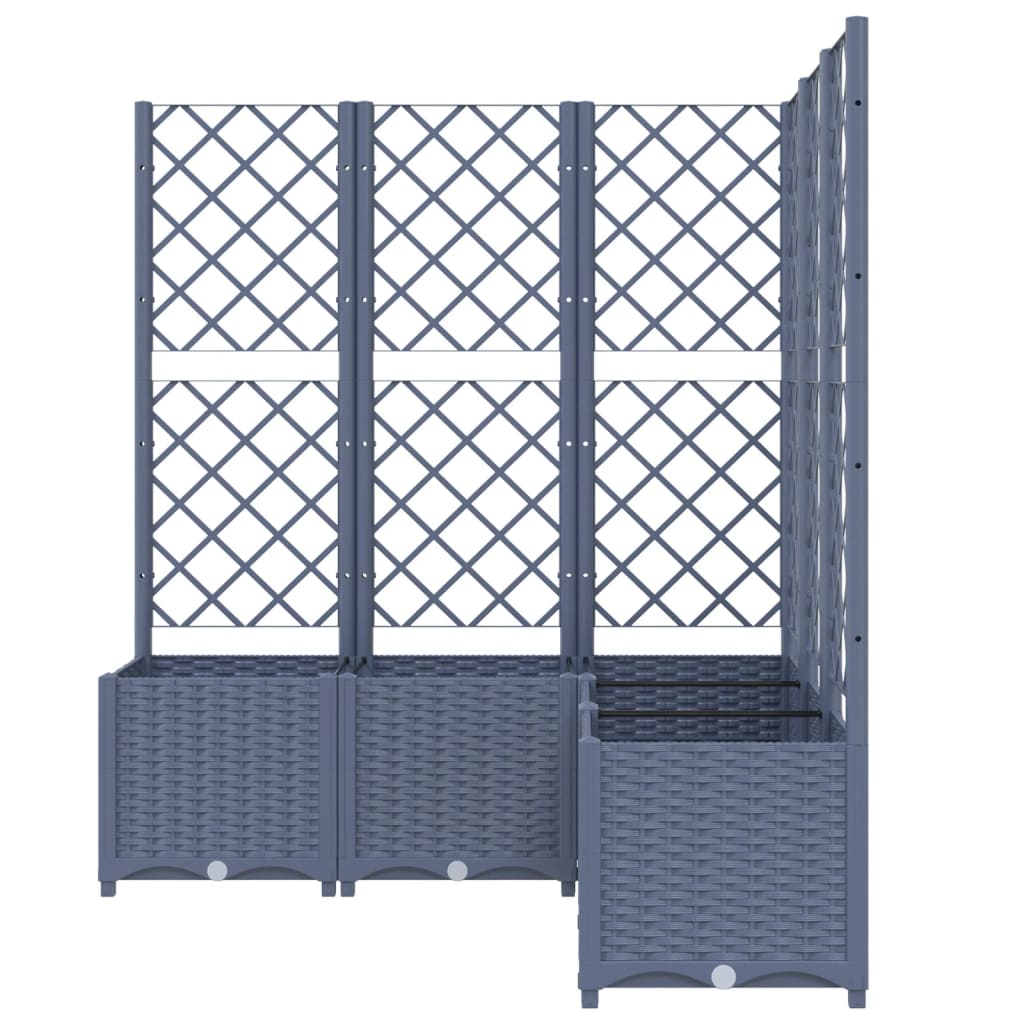 Fioriera da Giardino Graticcio Grigio Blu 120x120x136cm PP
