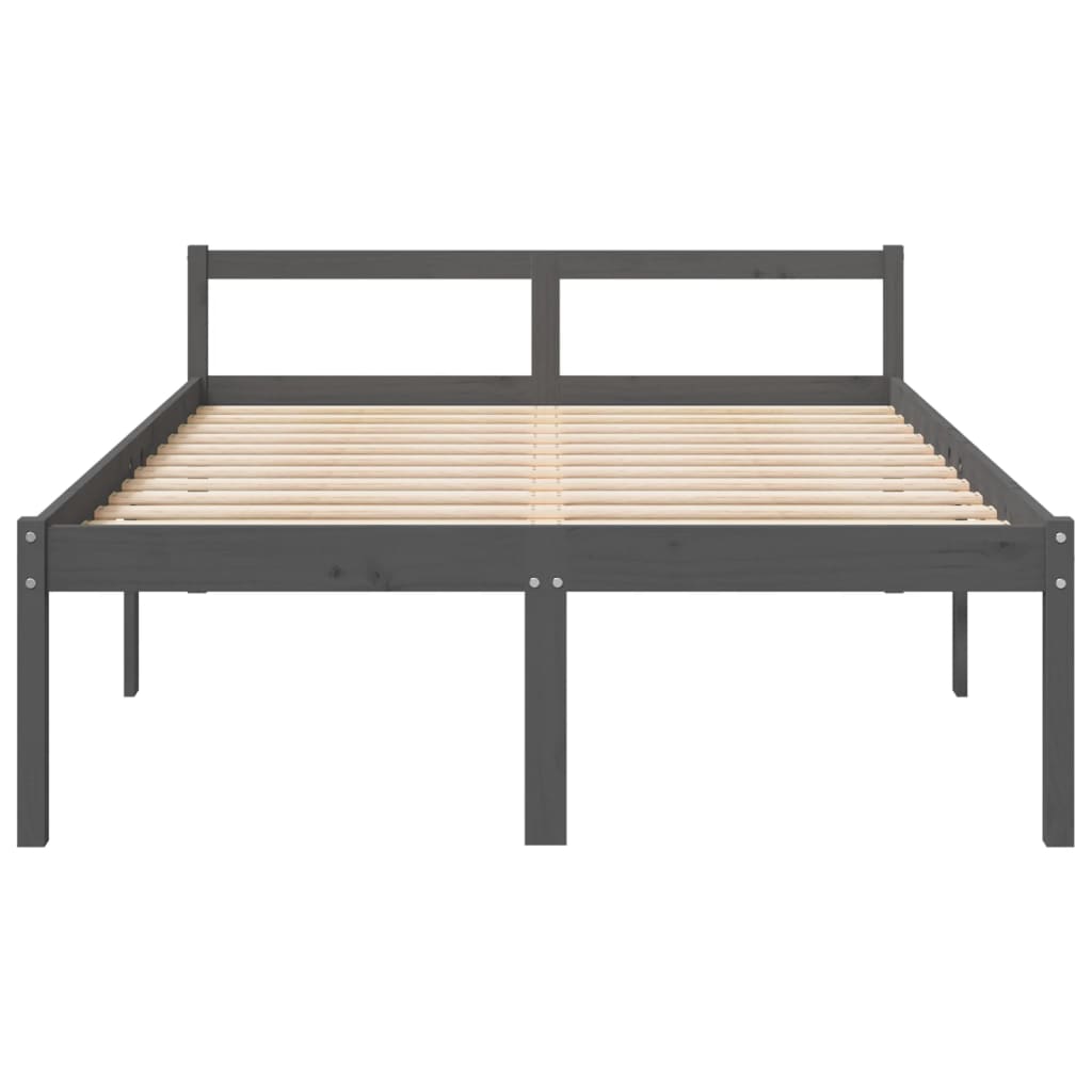 Letto per Anziani Grigio 135x190 cm Double in Legno di Pino