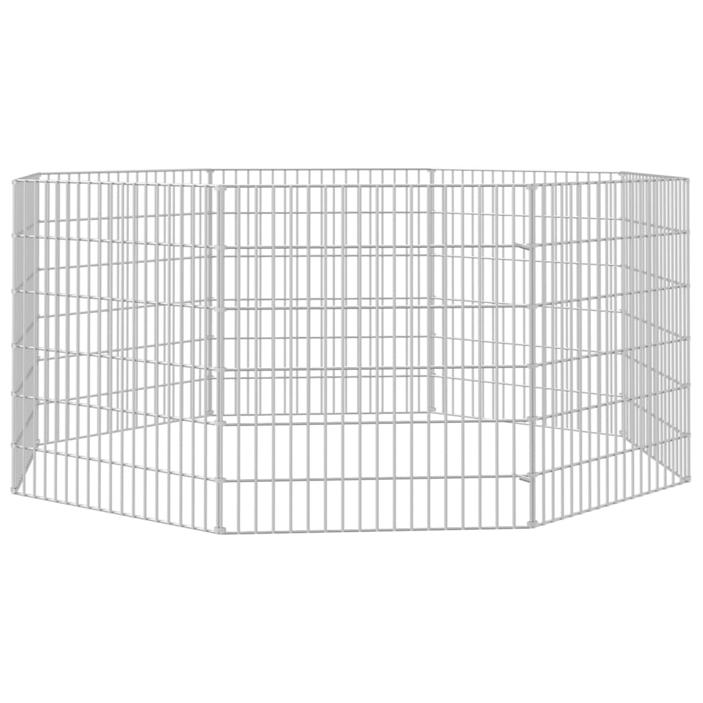 Recinto per Animali Ruspante 8 Pannelli 54x60 cm Ferro Zincato