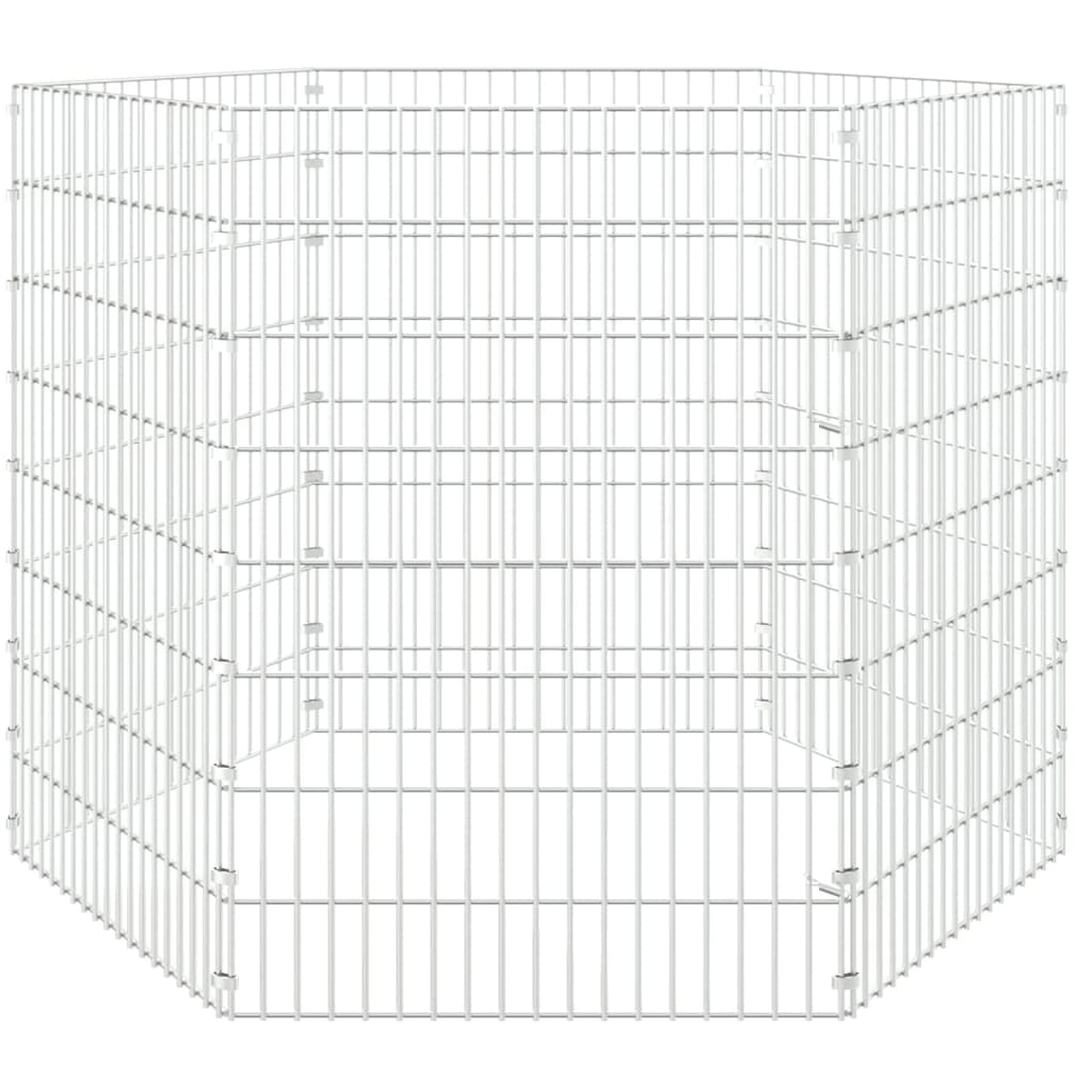 Recinto per Animali Ruspante 6 Pannelli 54x80 cm Ferro Zincato