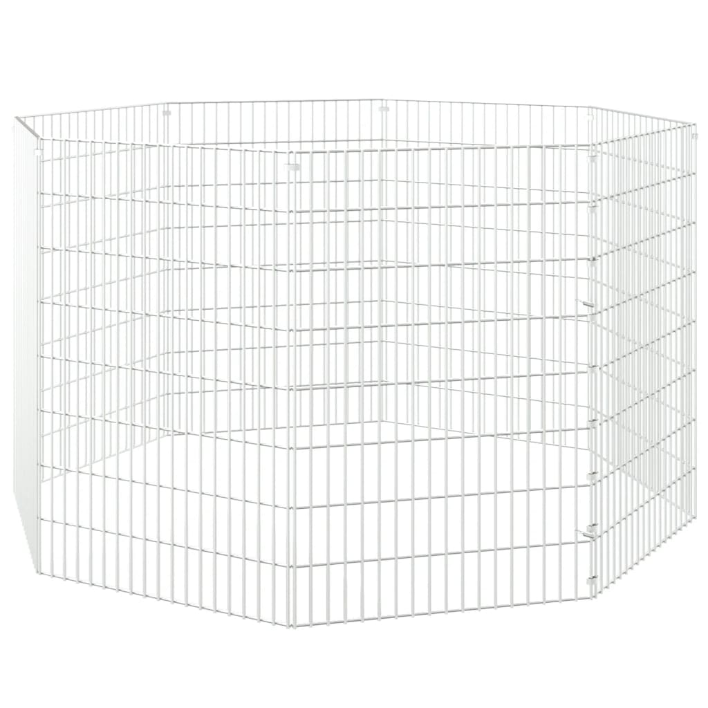 Recinto per Animali Ruspante 8 Pannelli 54x80 cm Ferro Zincato