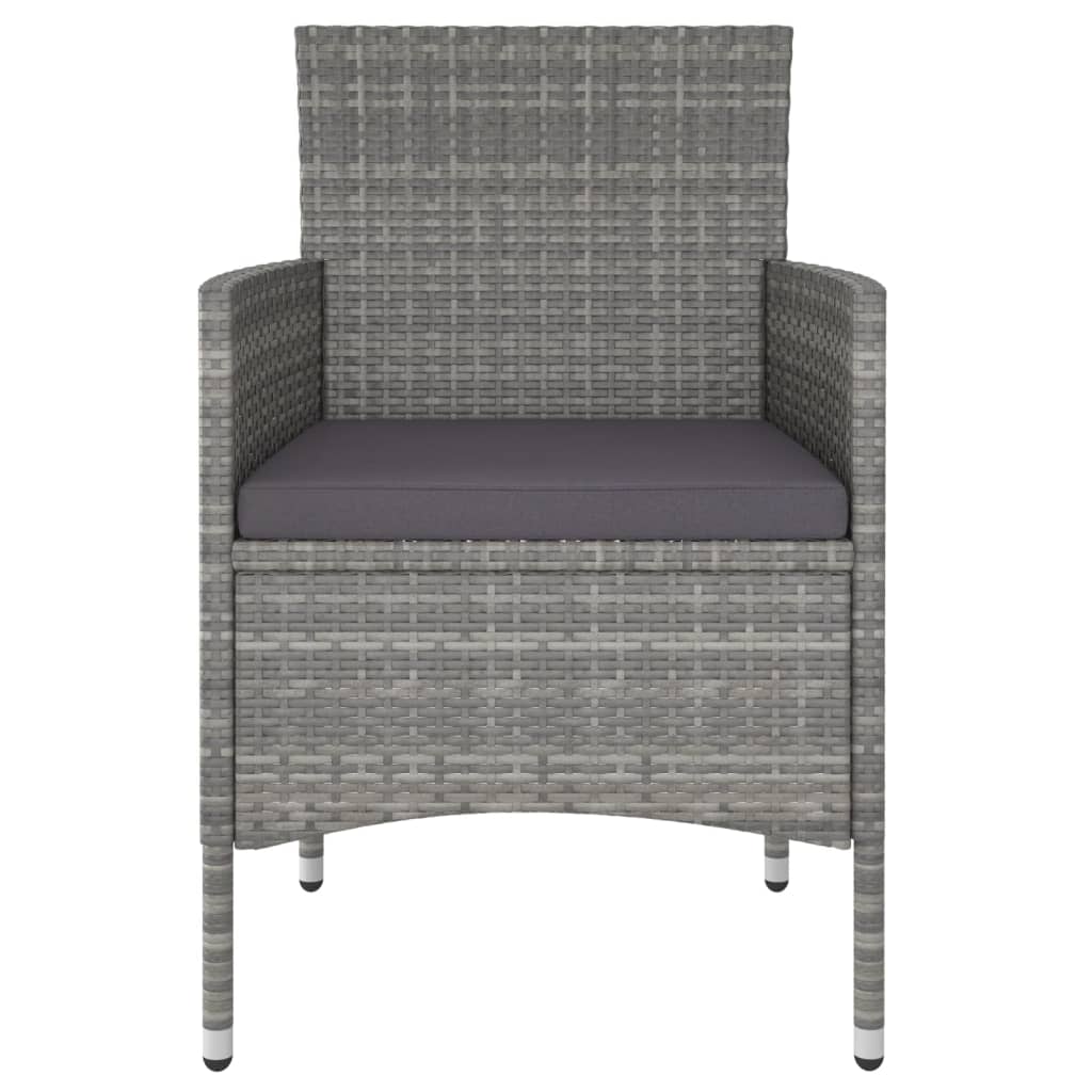 Set Mobili da Pranzo per Giardino 3 pz in Polyrattan Grigio