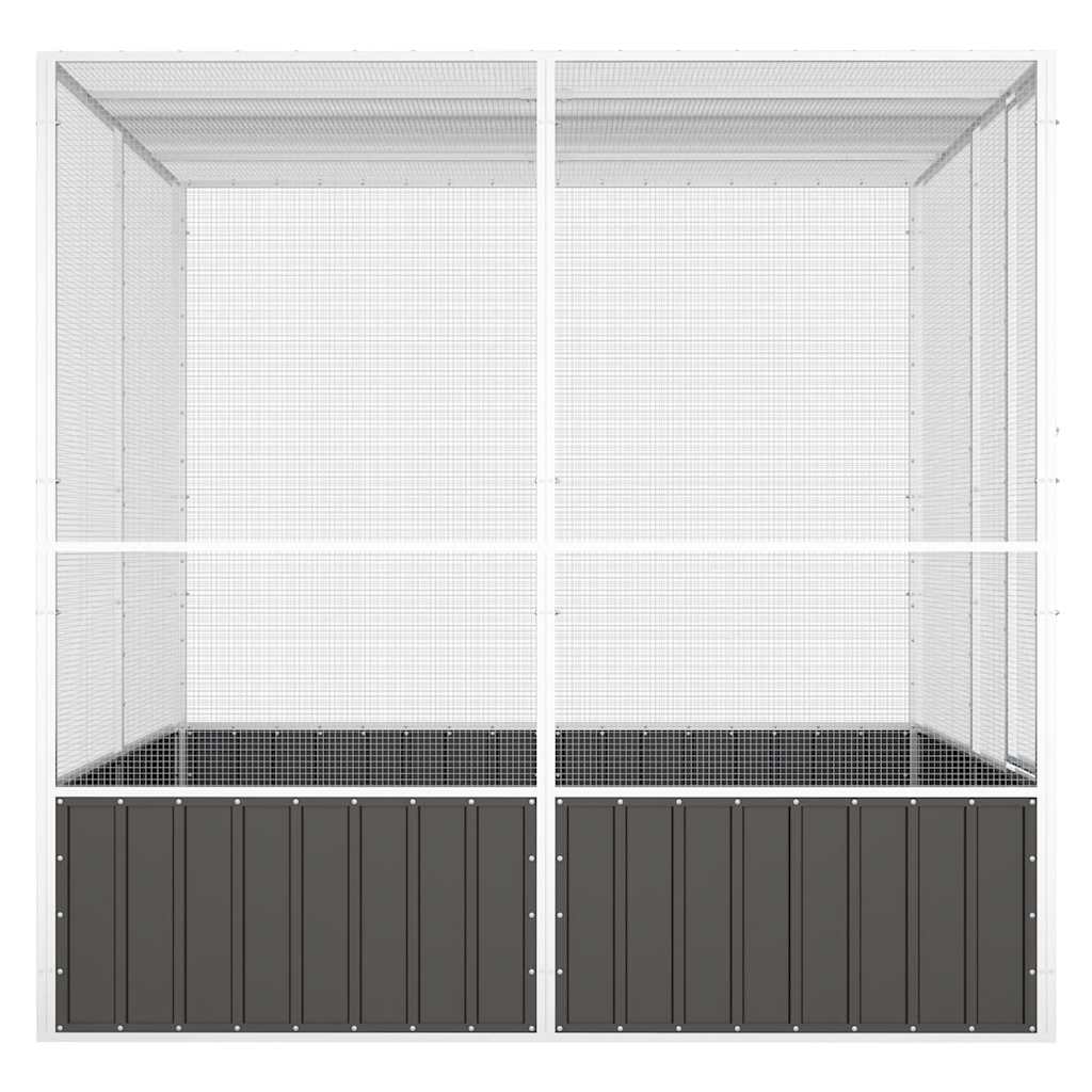 Gabbia Uccelli Antracite 213,5x217,5x211,5 cm Acciaio Zincato