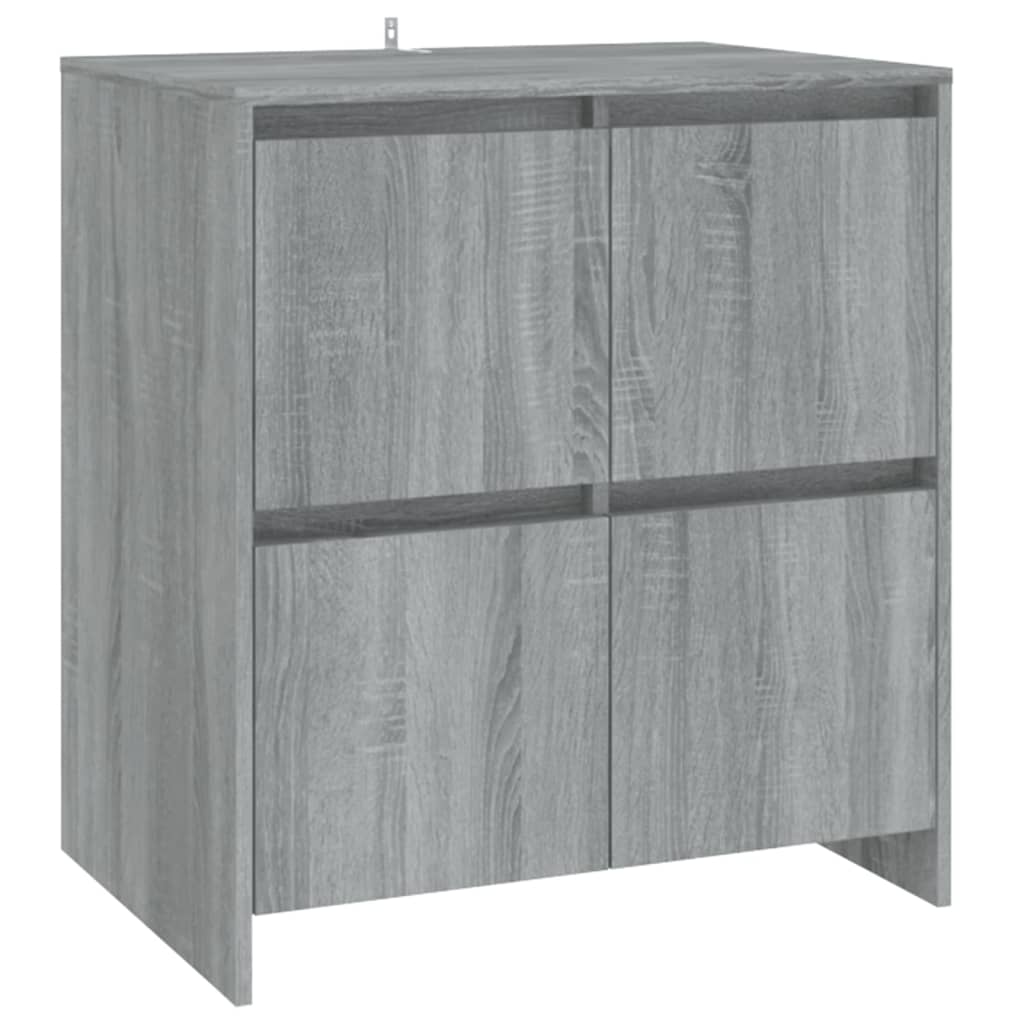 Credenze 2 pz Grigio Sonoma 70x41x75 cm in Legno Multistrato