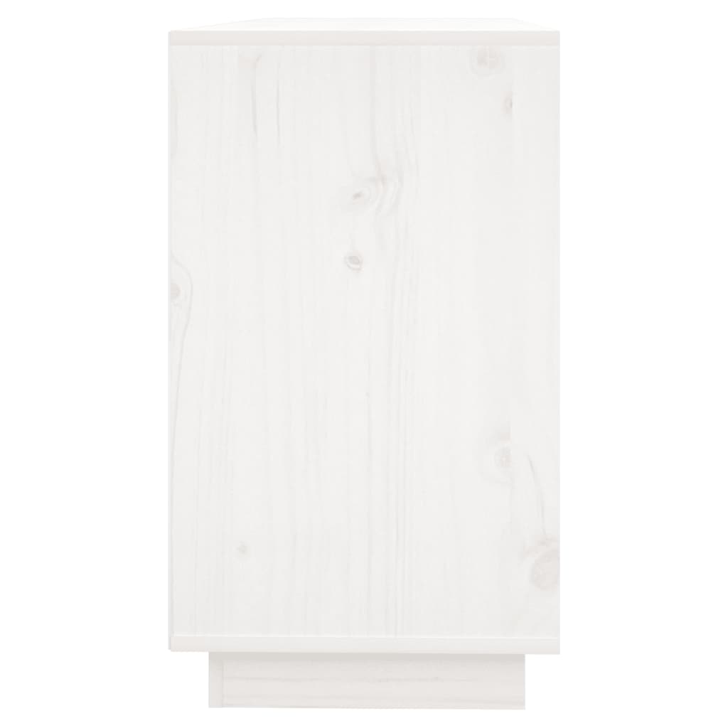 Credenza Bianca 111x34x60 cm in Legno Massello di Pino