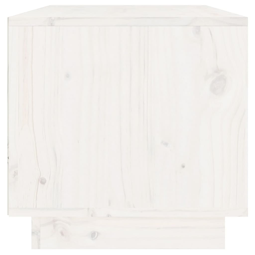 Mobile Porta TV Bianco 60x35x35 cm in Legno Massello di Pino
