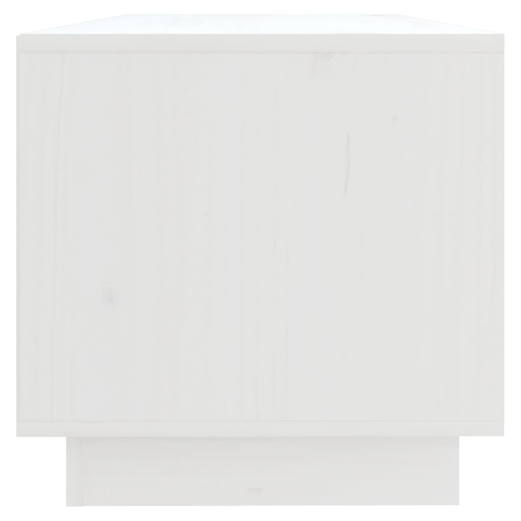 Mobile Porta TV Bianco 90x35x35 cm in Legno Massello di Pino