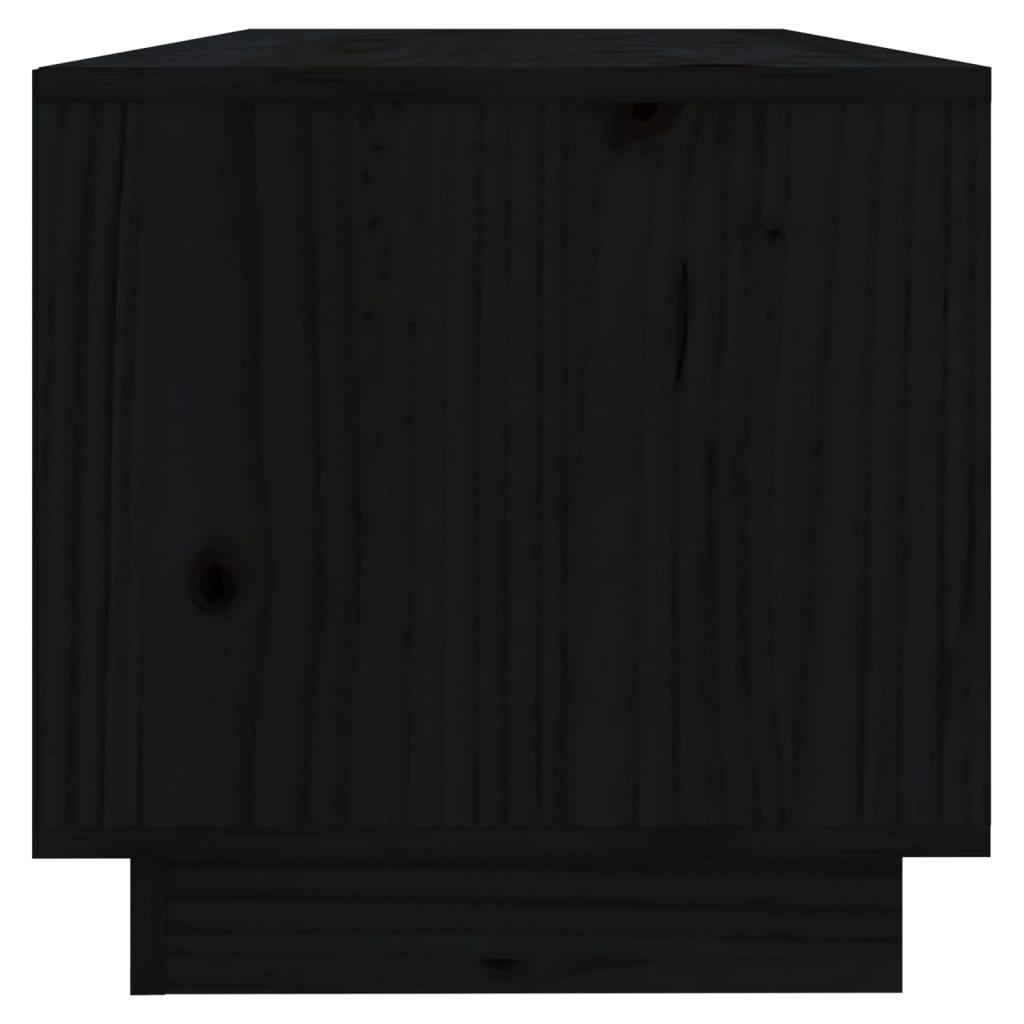 Mobile Porta TV Nero 90x35x35 cm in Legno Massello di Pino