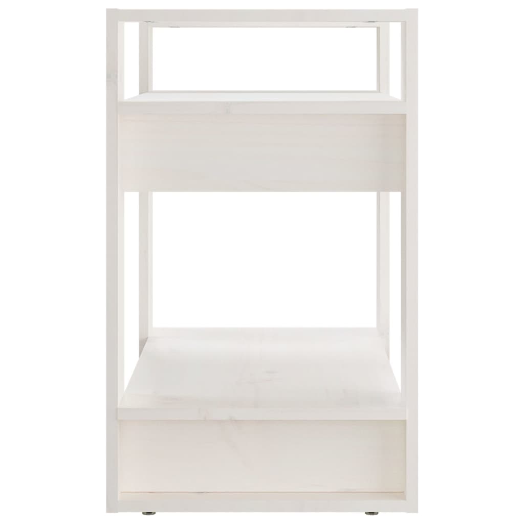 Libreria/Divisorio Bianco 60x35x57 cm in Legno Massello di Pino