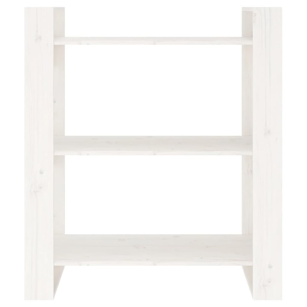 Libreria/Divisorio Bianco 80x35x91 cm in Legno Massello di Pino