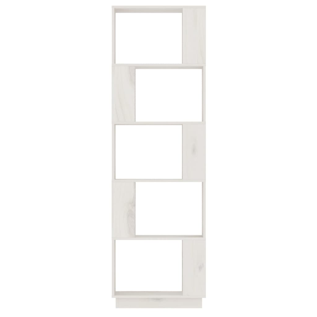 Libreria/Divisorio Bianco 51x25x163,5 cm Legno Massello di Pino