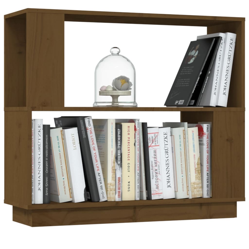 Libreria/Divisorio Ambrato 80x25x70 cm Legno Massello di Pino