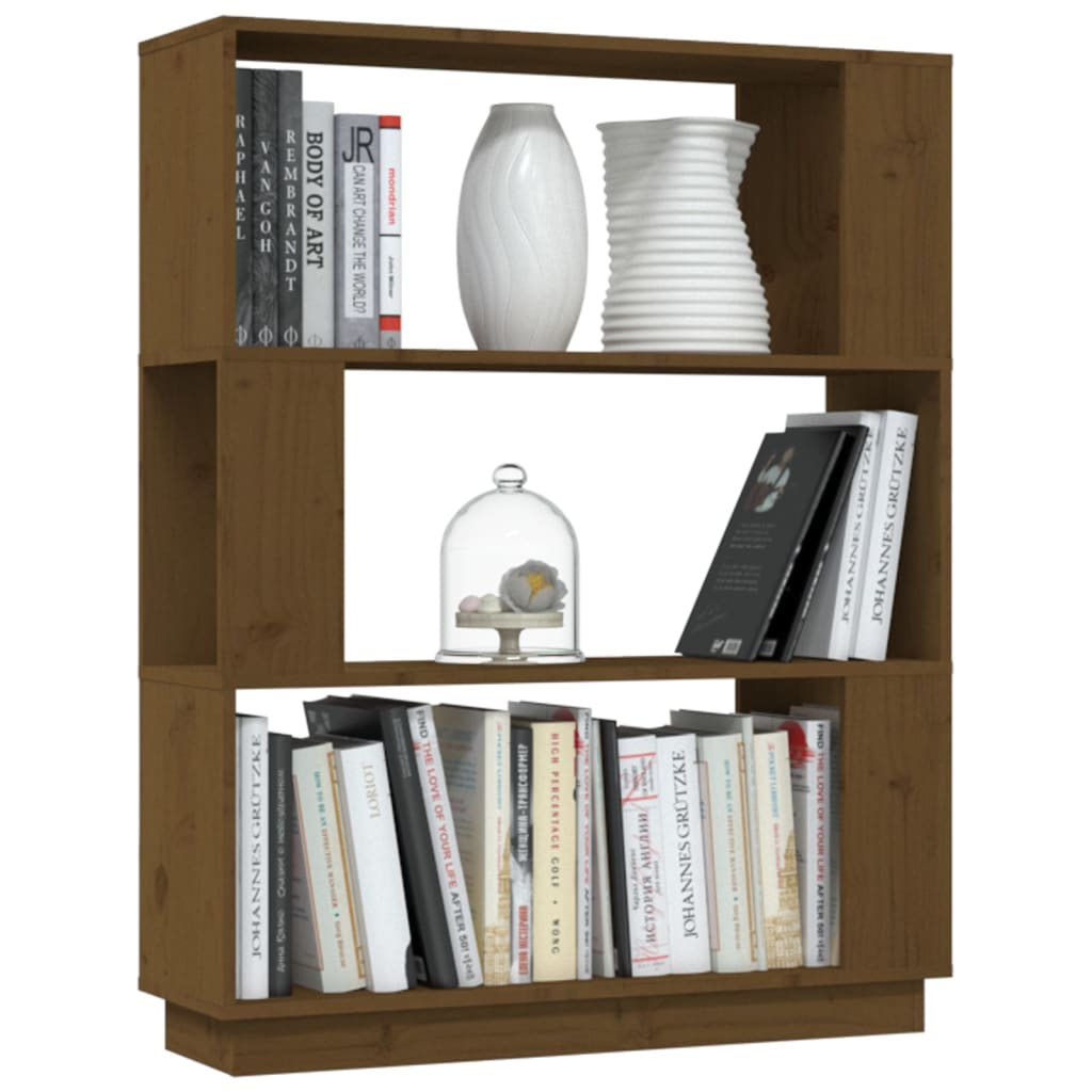 Libreria/Divisorio Ambrato 80x25x101 cm Legno Massello di Pino