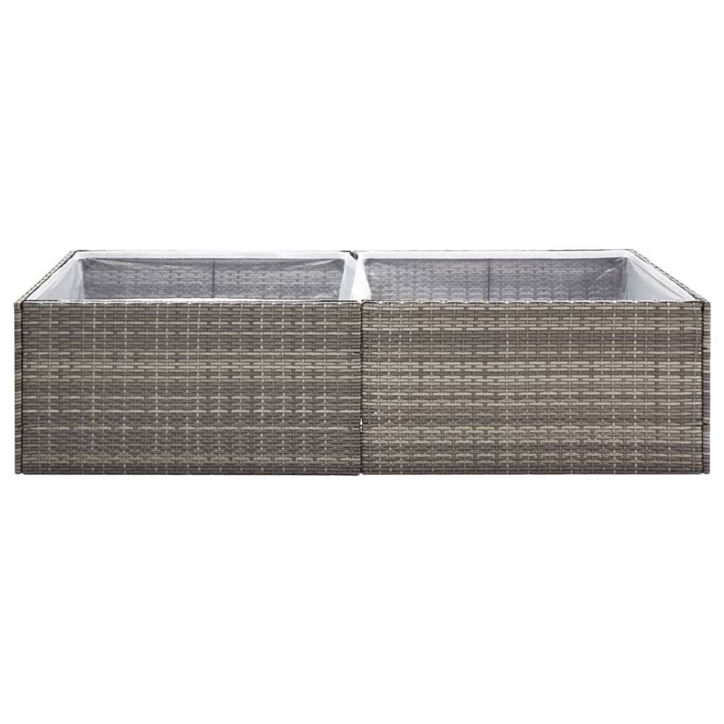 Fioriera da Giardino Grigia 157x80x40 cm in Polyrattan