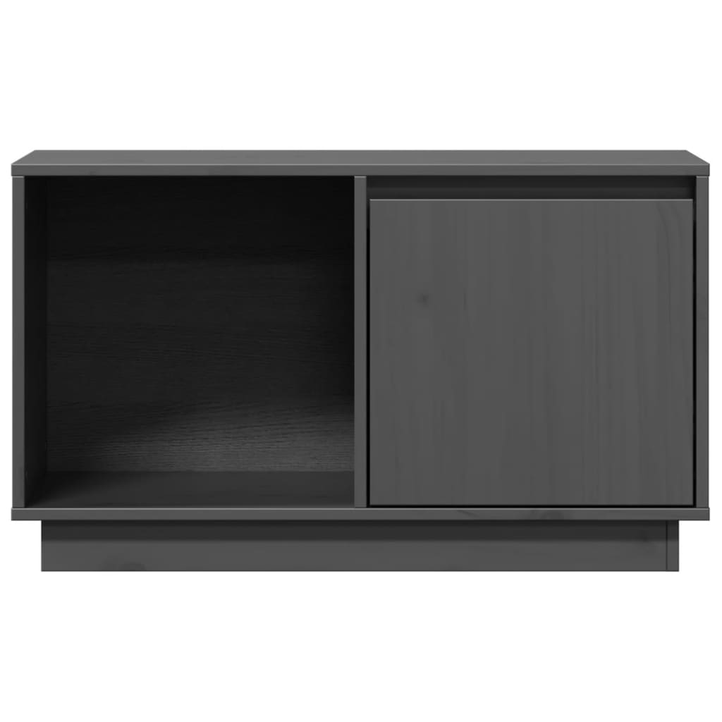 Mobile Porta TV Grigio 74x35x44 cm in Legno Massello di Pino