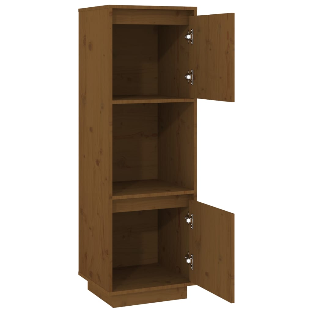 Credenza Marrone Ambrato 38x35x117 cm in Legno Massello di Pino
