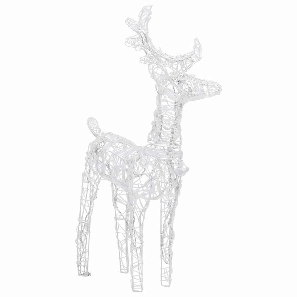 Renne di Natale 2 pz Bianco Caldo 80 LED in Acrilico
