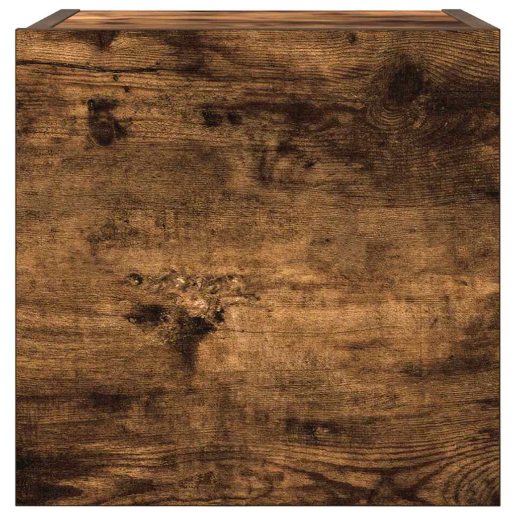 Armadietto TV Montato a Parete Rovere Fumo 30,5x30x30 cm