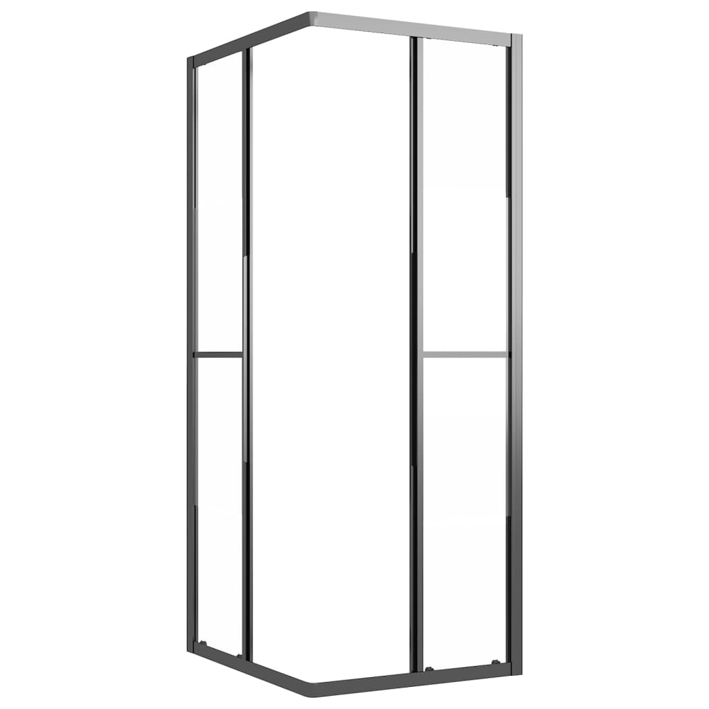 Cabina Doccia ESG Semi Smerigliato 90x70x180 cm Nera