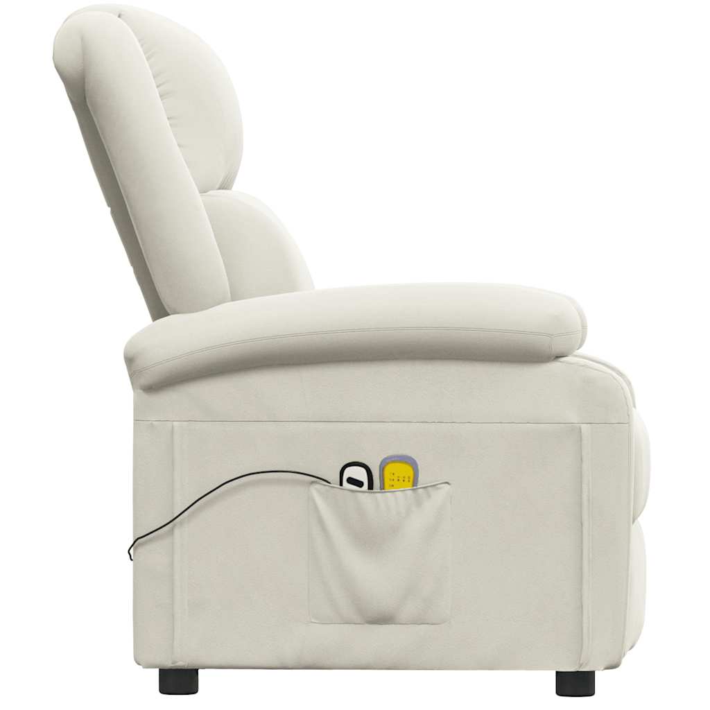 Poltrona Massaggiante Elettrica Crema in Velluto