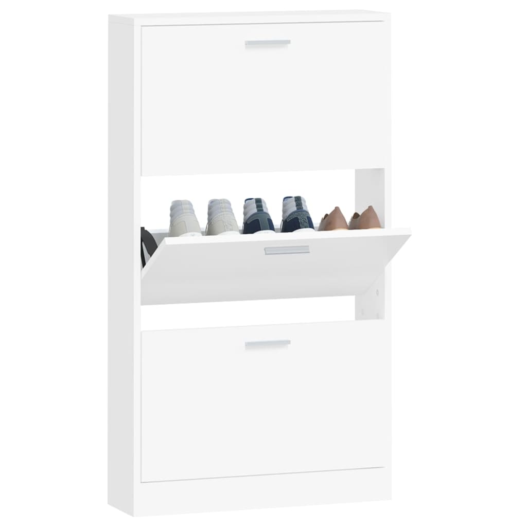 Scarpiera Bianca 59x17x108 cm in Legno Multistrato
