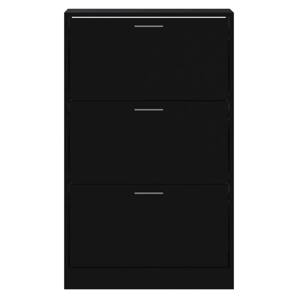 Scarpiera Nera 63x24x103 cm in Legno Multistrato