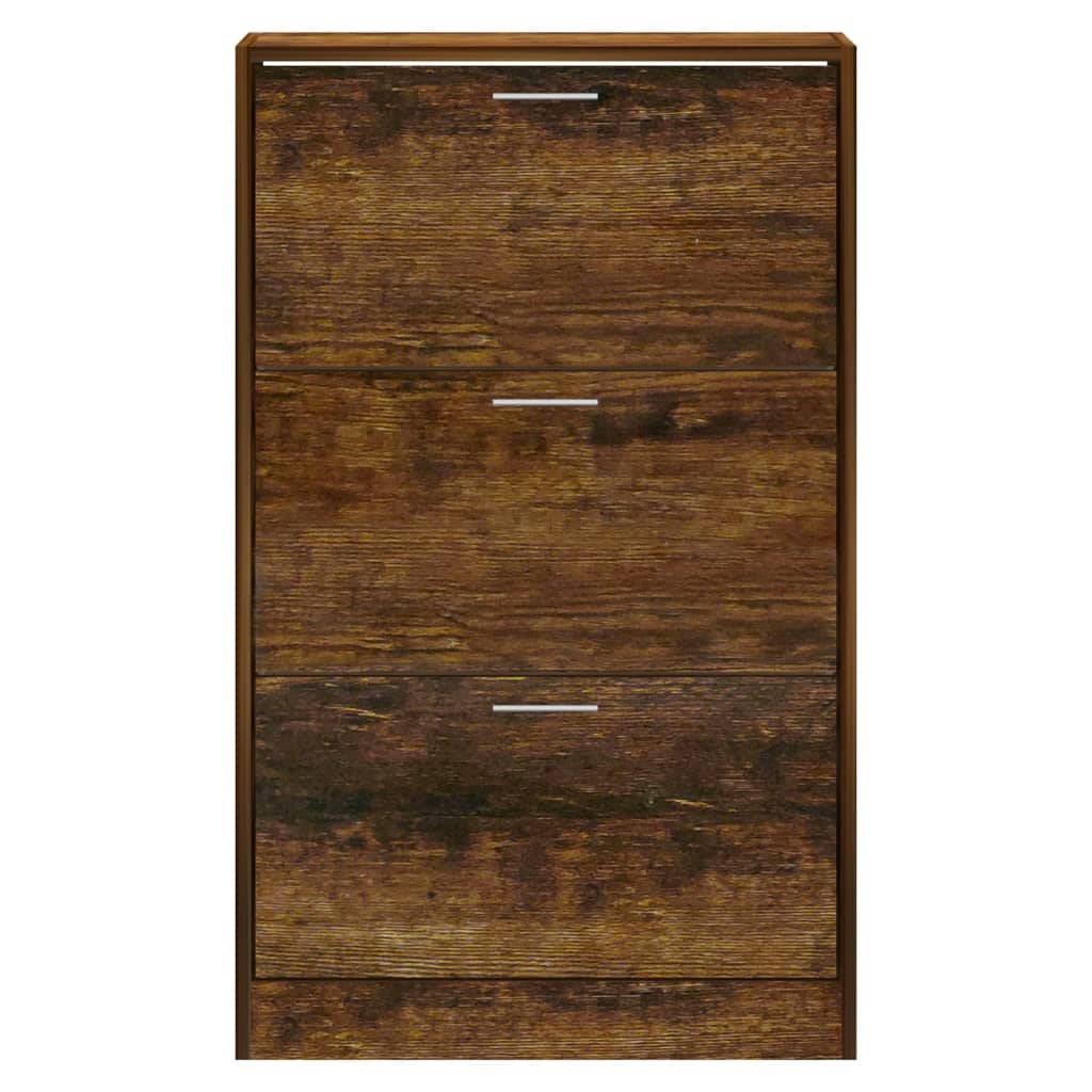 Scarpiera Rovere Fumo 63x24x103 cm in Legno Multistrato