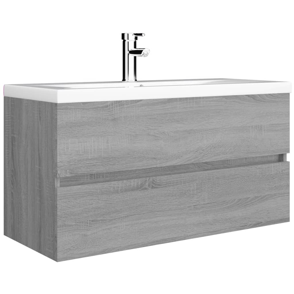 Mobile Sottolavabo Grigio Sonoma 90x38,5x45cm Legno Multistrato