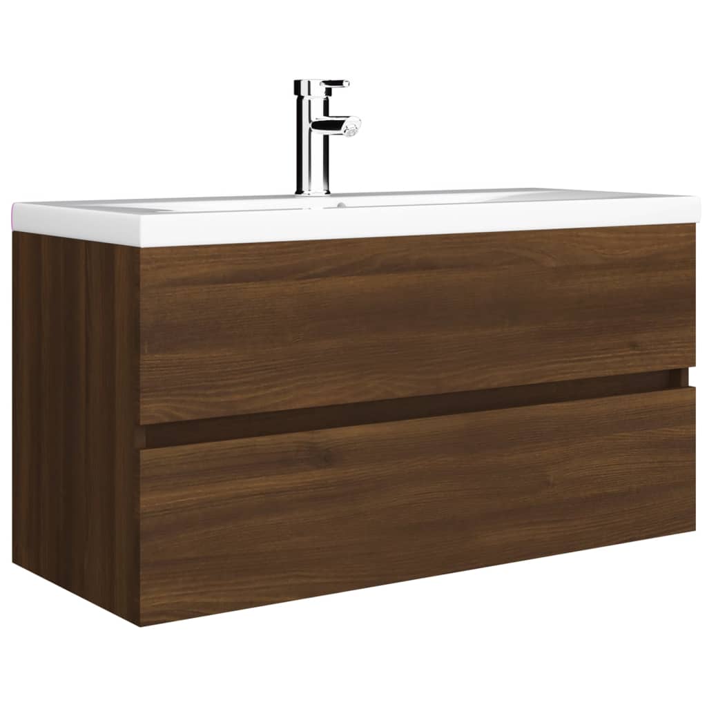 Mobile Lavabo Rovere Marrone 90x38,5x45 cm in Legno Multistrato
