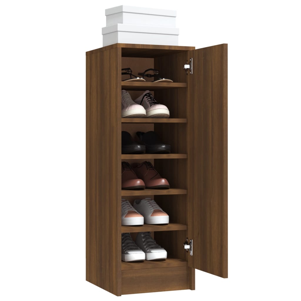 Scarpiera Rovere Marrone 32x35x92 cm in Legno Multistrato