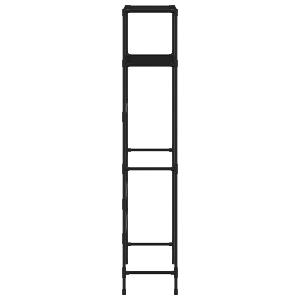 Rastrelliera per Bagno a 2 Livelli Nera 53,5x28x143 cm Ferro