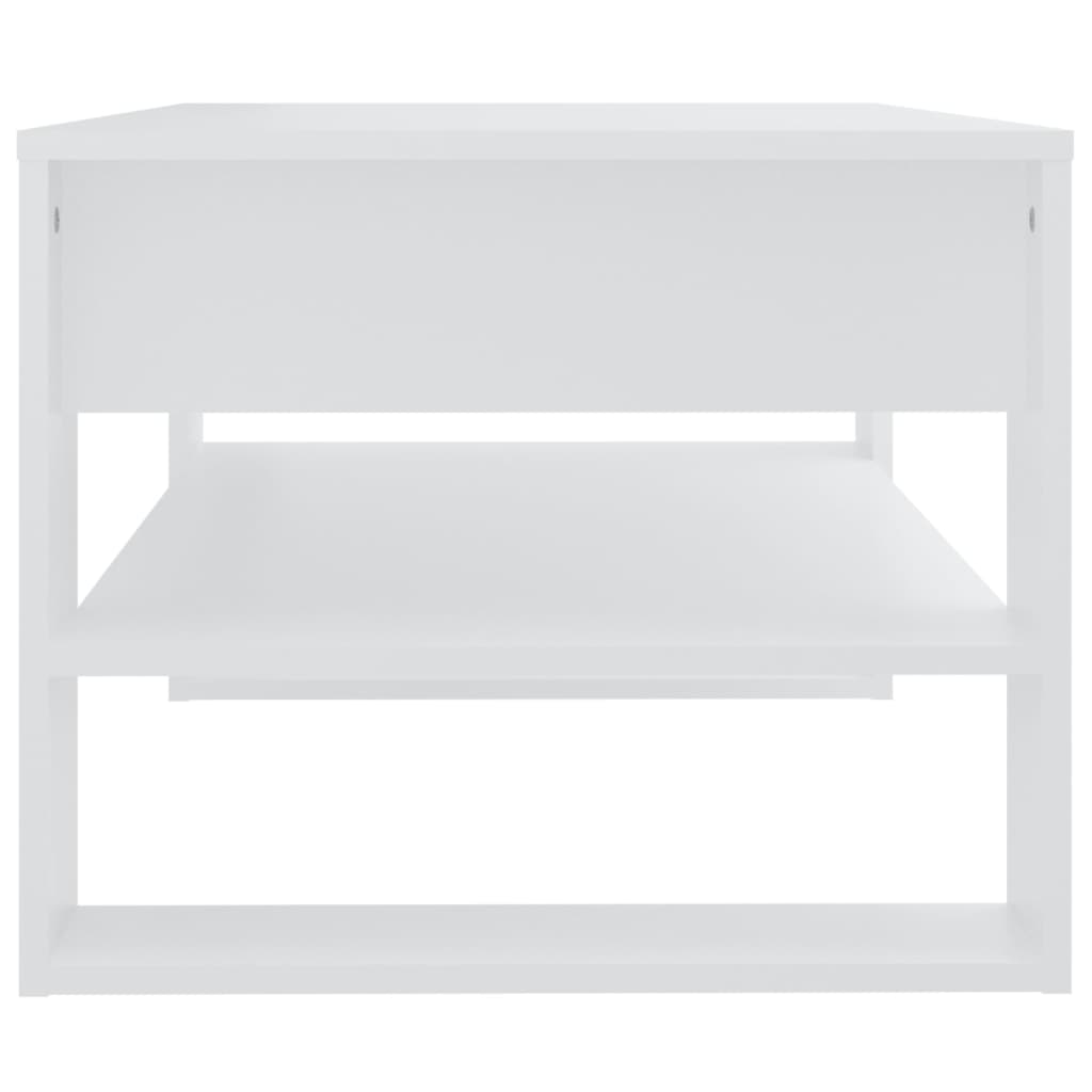 Tavolino da Salotto Bianco 102x55x45 cm in Legno Multistrato