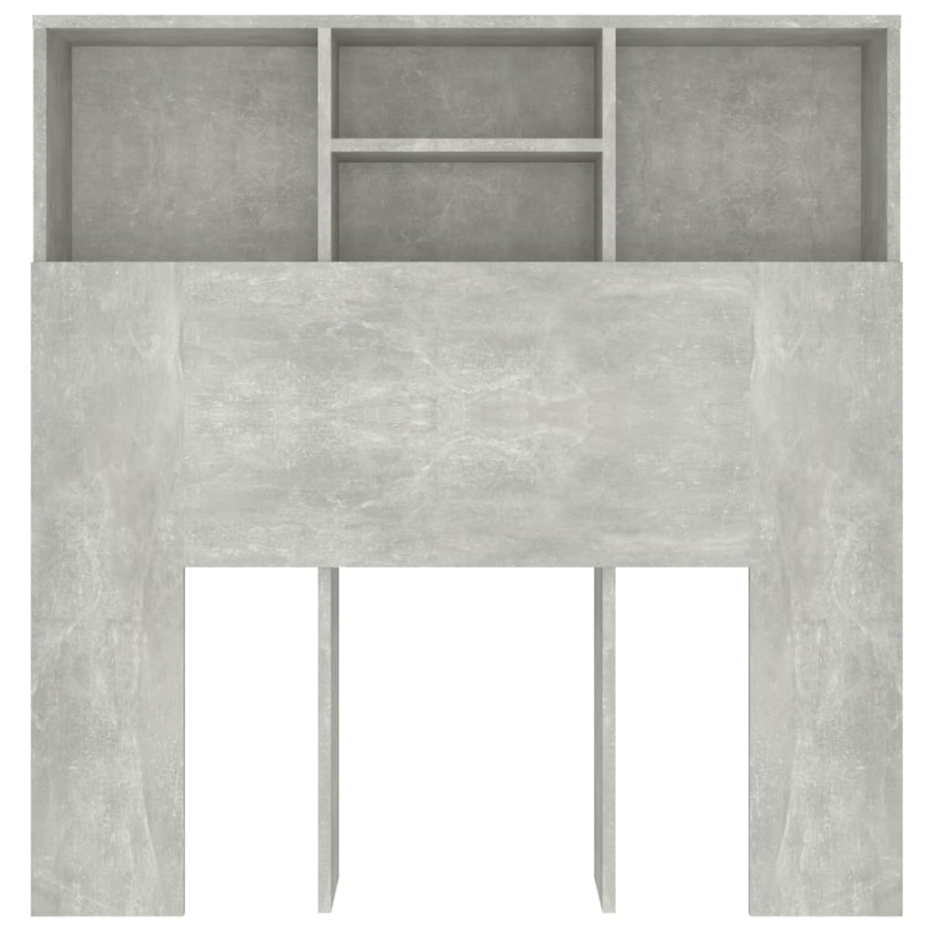 Testiera con Contenitore Grigio Cemento 100x19x103,5 cm
