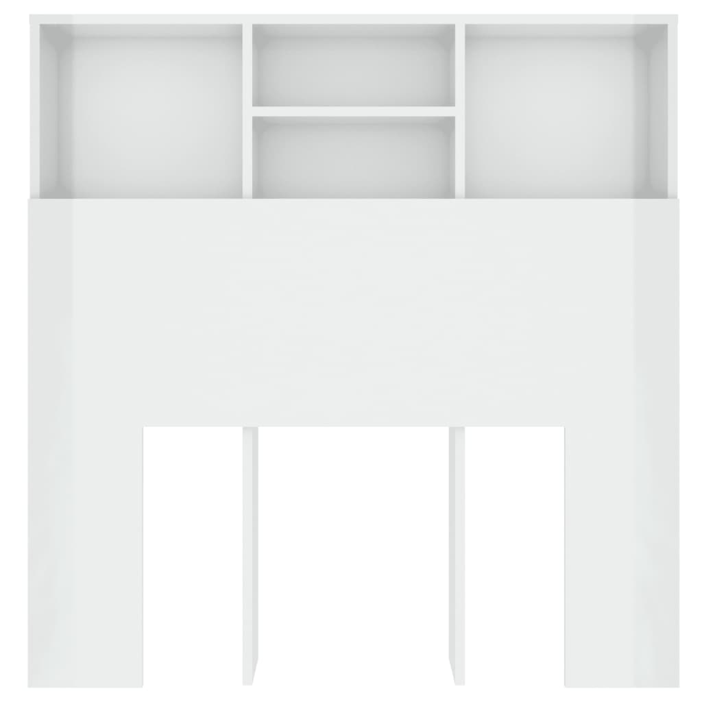 Testiera con Contenitore Bianco Lucido 100x19x103,5 cm