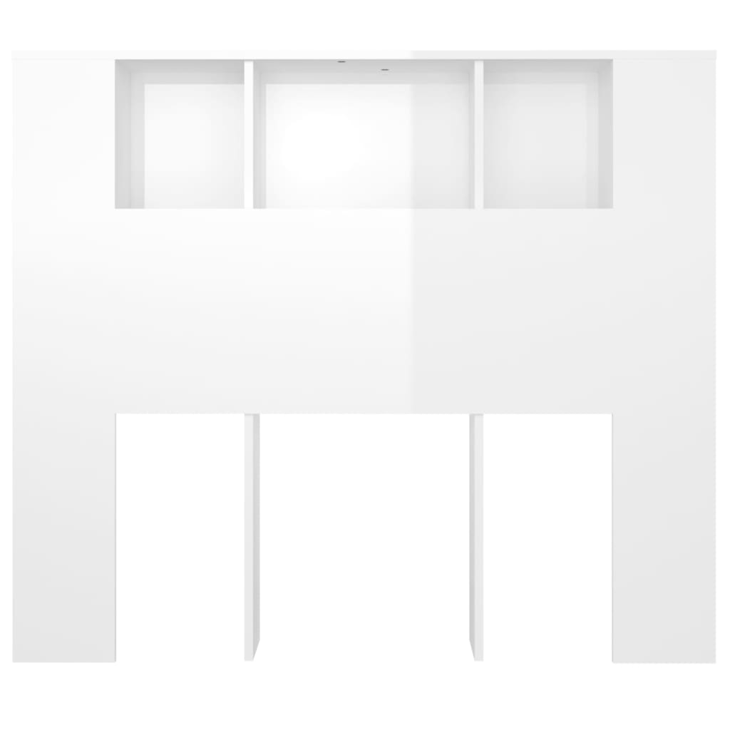 Testiera con Scomparti Bianco Lucido 120x18,5x102,5 cm