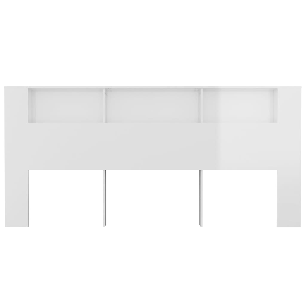 Testiera con Scomparti Bianco Lucido 220x18,5x104,5 cm