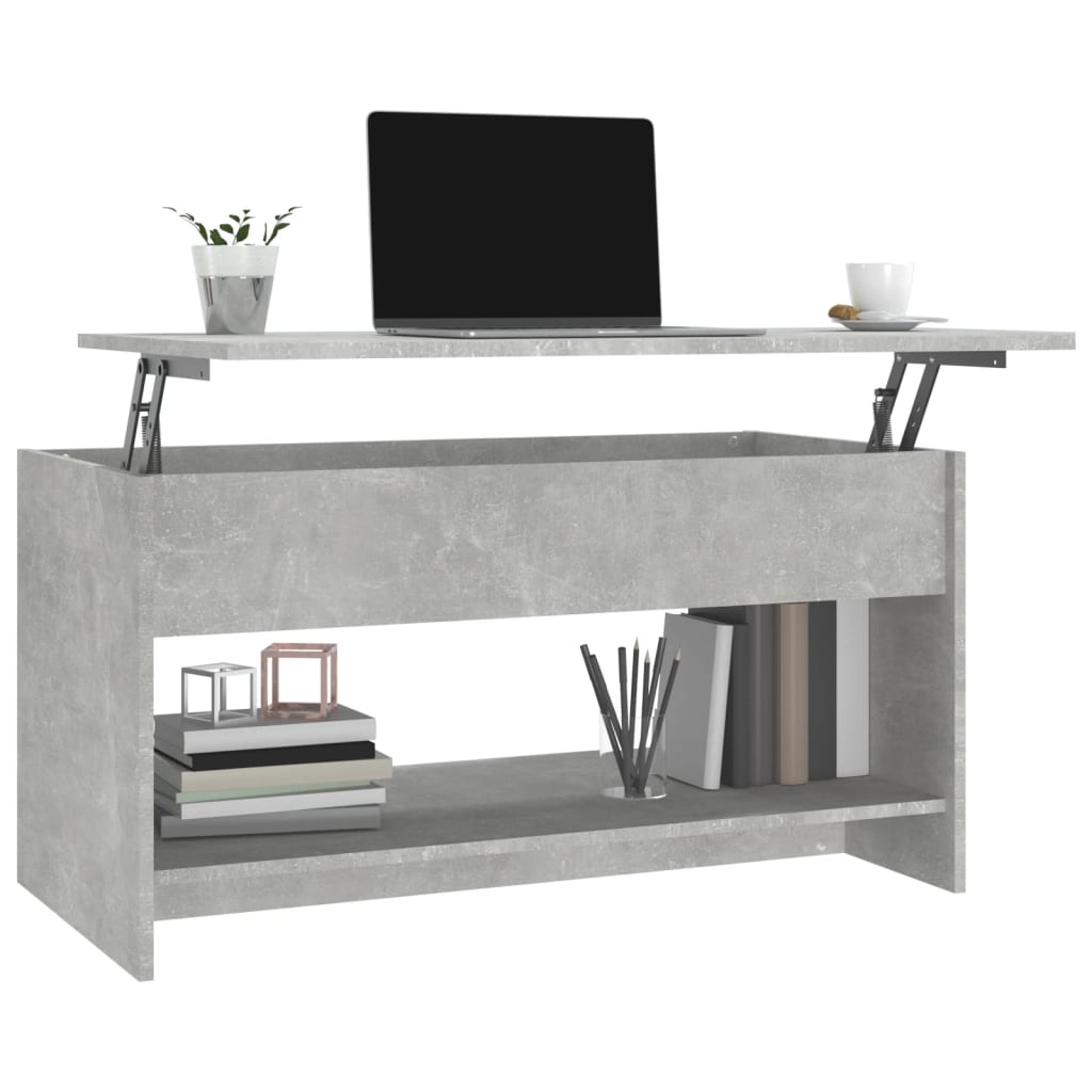 Tavolino Salotto Grigio Cemento 102x50x52,5cm Legno Multistrato