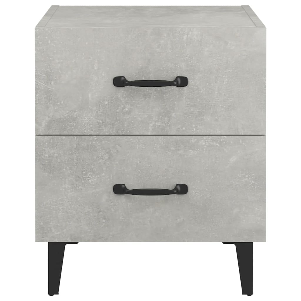Comodini 2 pz Grigio Cemento 40x35x47,5 cm